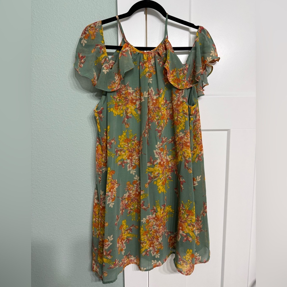 As U Wish Green Floral Dress